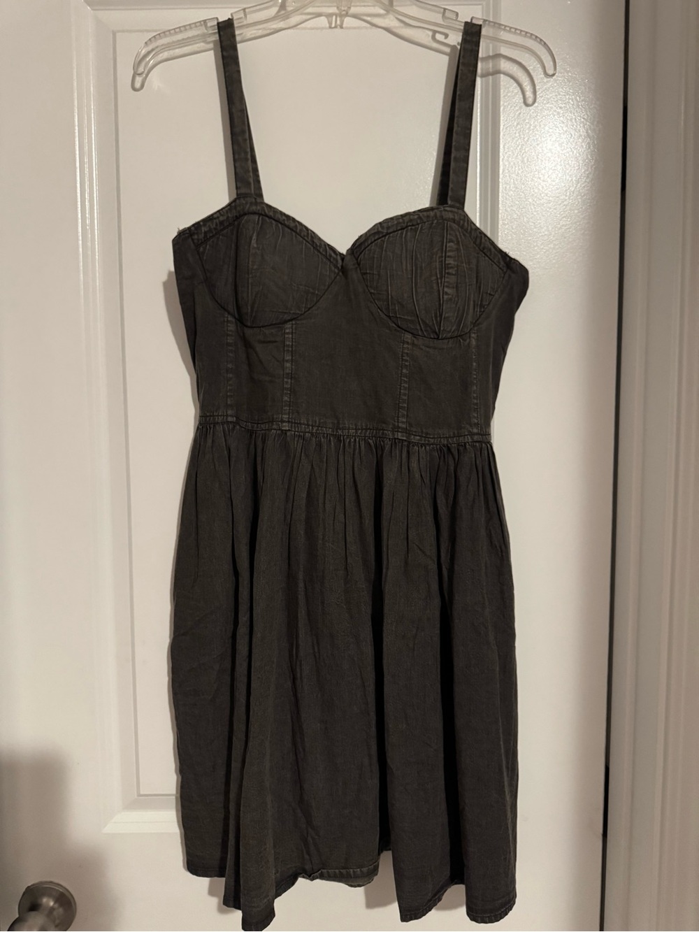 Women's denim gray/black Bustier Sundress
